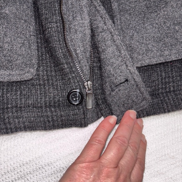 MURANO MEN'S CHARCOAL GRAY WOOL BLEND MILITARY STYLE‎ JACKET Puffer Lining SZL - Picture 7 of 16